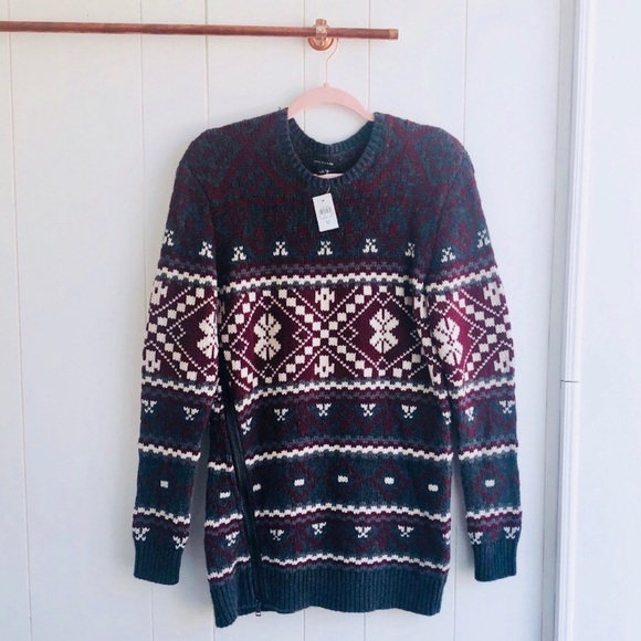 ANN TAYLOR Fair Isle 100% Wool Sweater - Picture 3 of 6